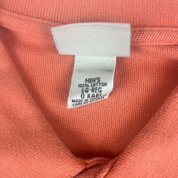 L.L.Bean Men's Orange Long Sleeve Polo Shirt - Picture 3 of 8